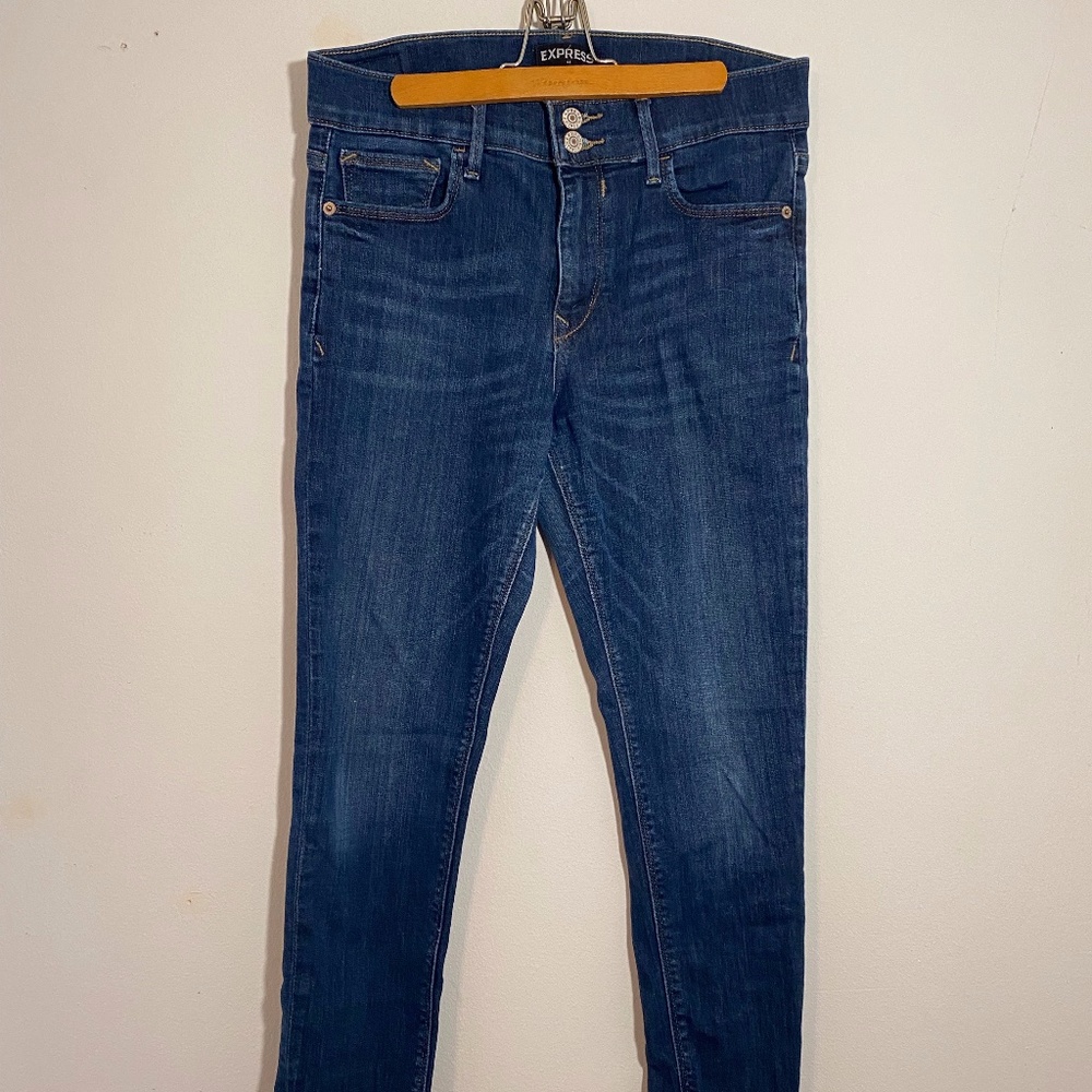 Express mid-rise cropped skinny jeans sz 6